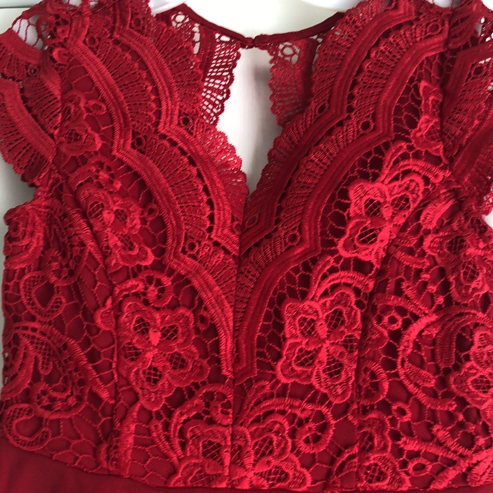 NWOT Girls 7 Red Lace Dress